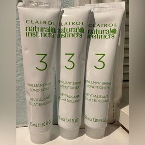 3 Clairol Natural Instincts Brilliant Shine Conditioner tubes, 1.85 Fl. Oz each
